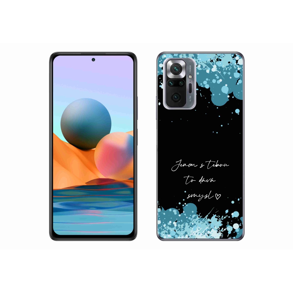 Gélový kryt mmCase na Xiaomi Redmi Note 10 Pro - zamilovaný text čierne pozadie