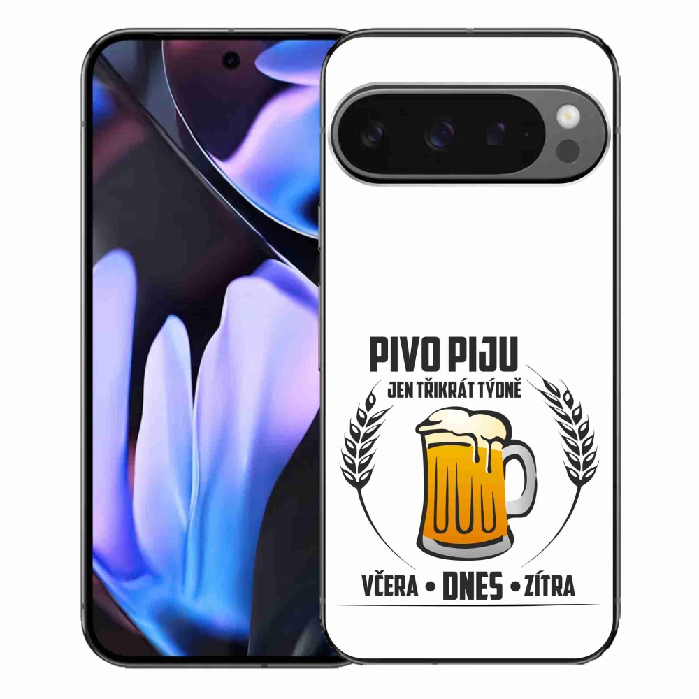 Gélový kryt mmCase na Google Pixel 9 Pro XL - pivný motív biele pozadie