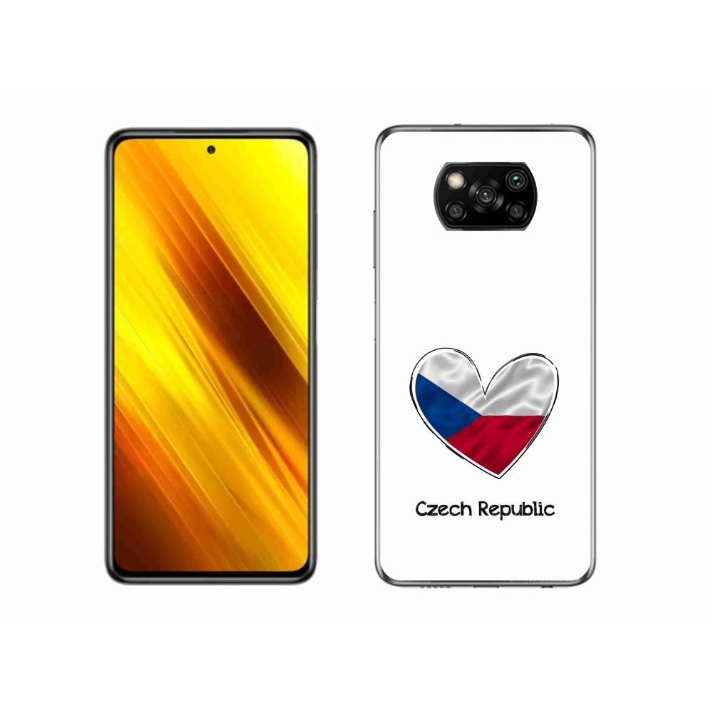 Gélový kryt mmCase na Xiaomi Poco X3 Pro - vlajka srdca biele pozadie