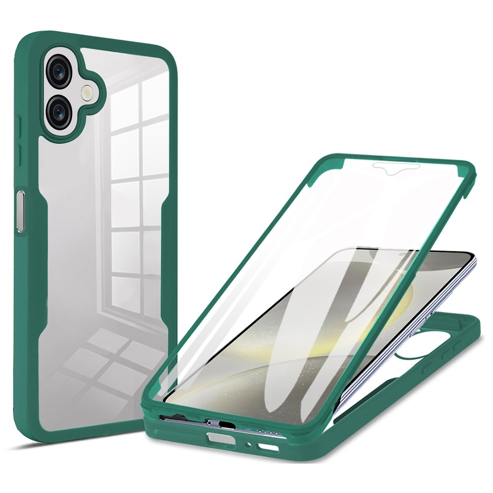 Acryl gélový obal s rámčekom pre ochranou displeja na Samsung Galaxy A07 4G - zelený