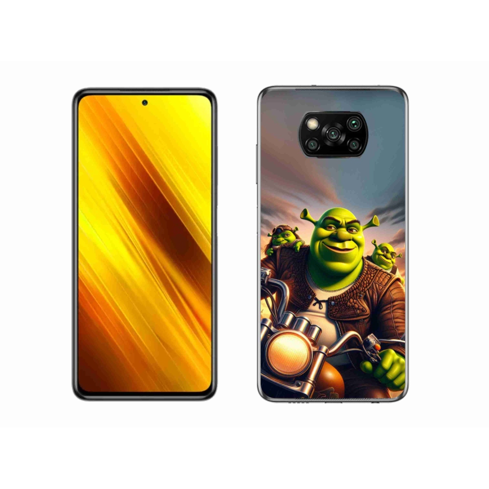 Gélový kryt mmCase na Xiaomi Poco X3 - shrek na motorke