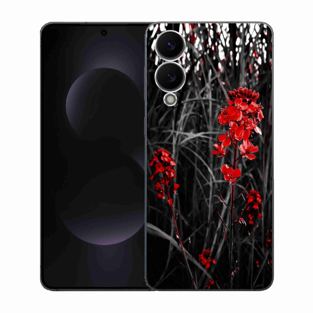 Gélový kryt mmCase na Samsung Galaxy S25 Edge - červená rastlina