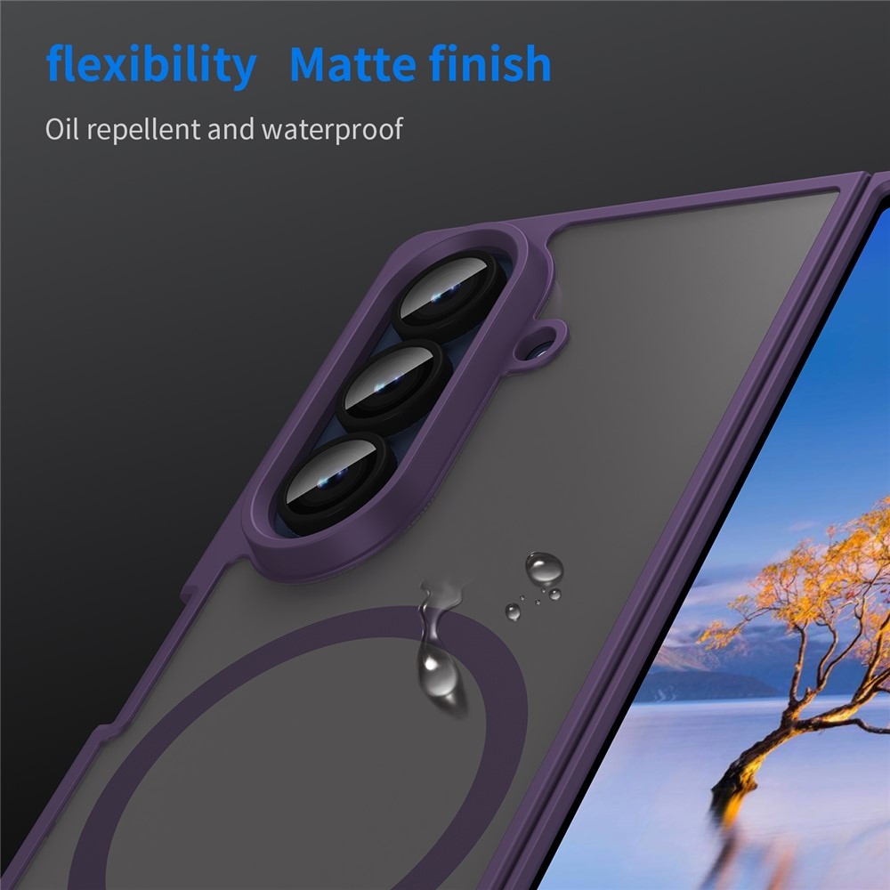 Case matný gélový obal s MagSafe na Samsung Galaxy Z Fold7 5G - fialový