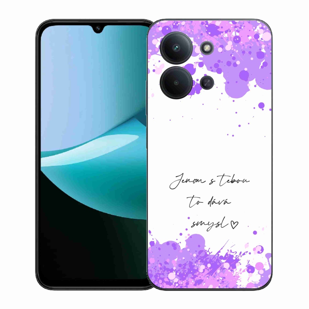 Gélový kryt mmCase na Xiaomi Redmi 15C 4G (171mm)/Poco C85 4G (171mm) - zamilovaný text 1 biele pozadie