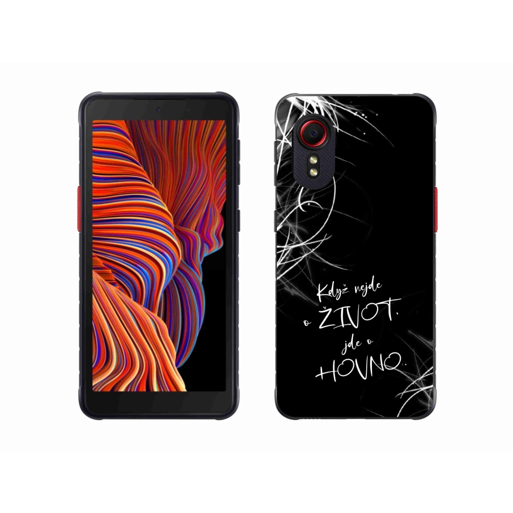 Gélový kryt mmCase na Samsung Galaxy Xcover 5 - vtipný text 16 čierne pozadie