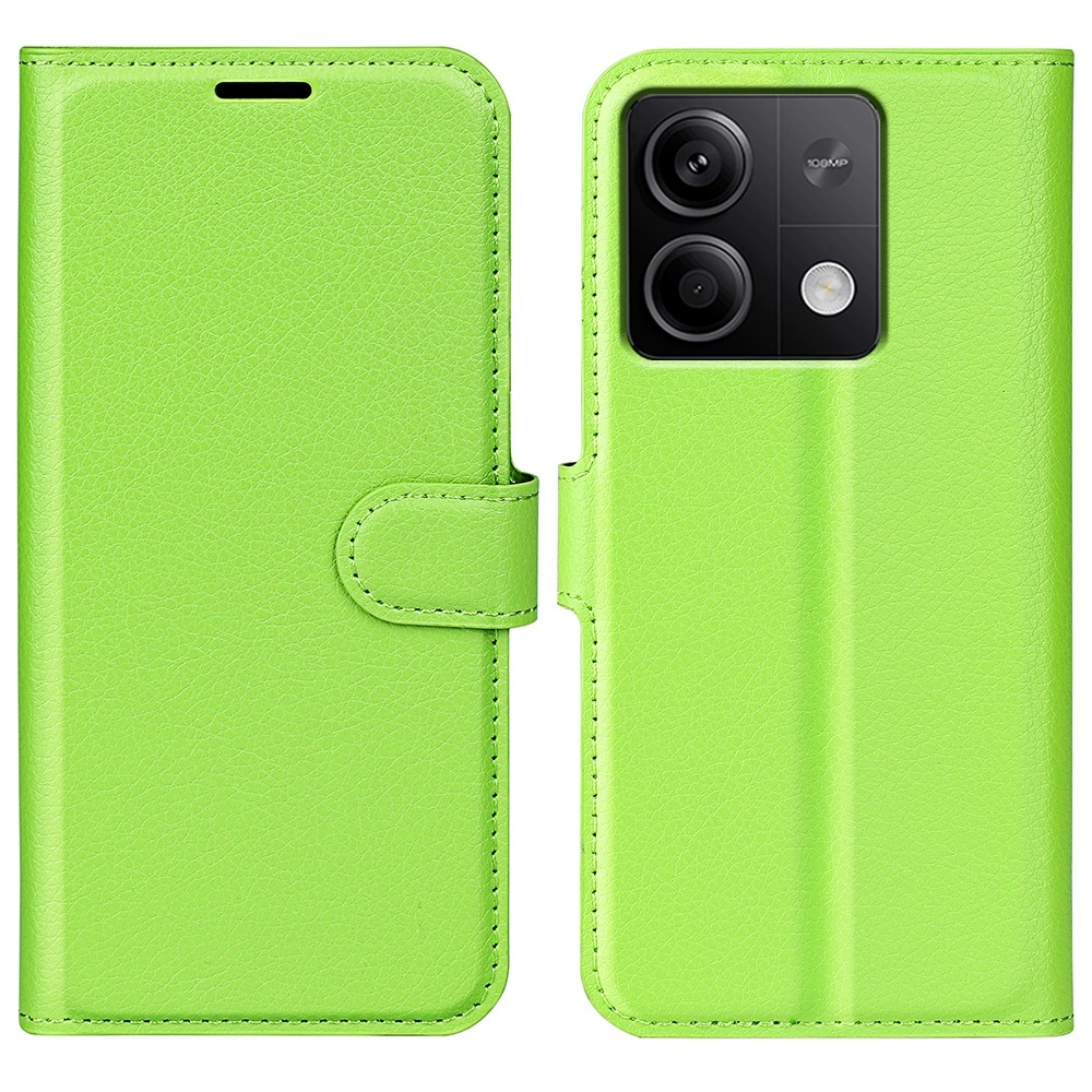 Litchi knižkové púzdro na Xiaomi Redmi Note 13 5G - zelené