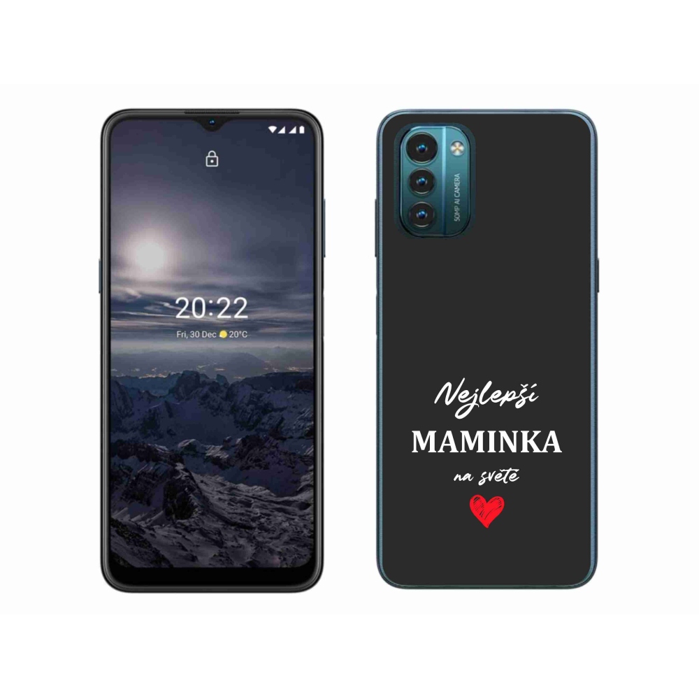 Gélový kryt mmCase na Nokia G11/G21 - najlepšia mamička 1 čierne pozadie