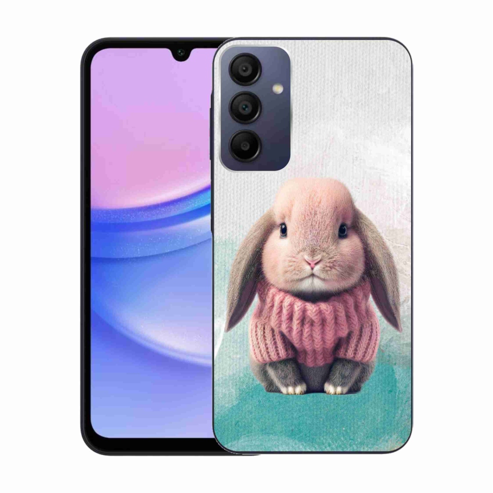 Gélový kryt mmCase na Samsung Galaxy A15 4G/5G - zajačik vo svetri