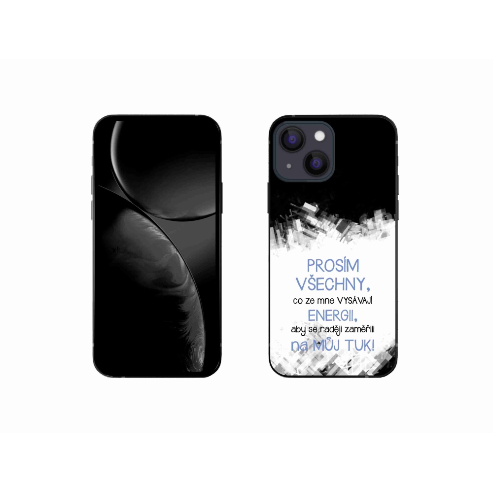 Gélový kryt mmCase na iPhone 13 mini 5.4 - vtipný text 1 modrý