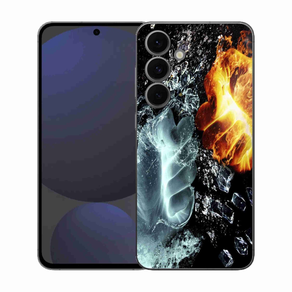 Gélový kryt mmCase na Samsung Galaxy S25 FE - voda a oheň