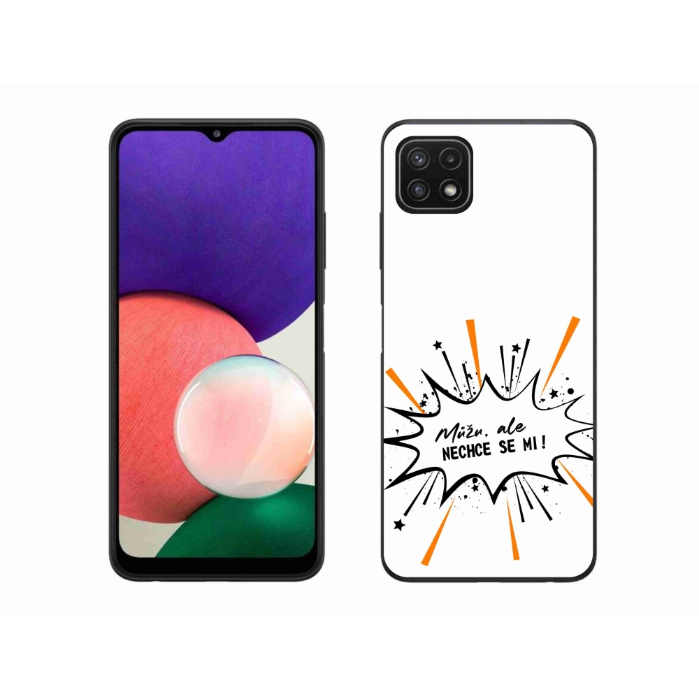 Gélový kryt mmCase na Samsung Galaxy A22 5G - vtipný text 11 biele pozadie