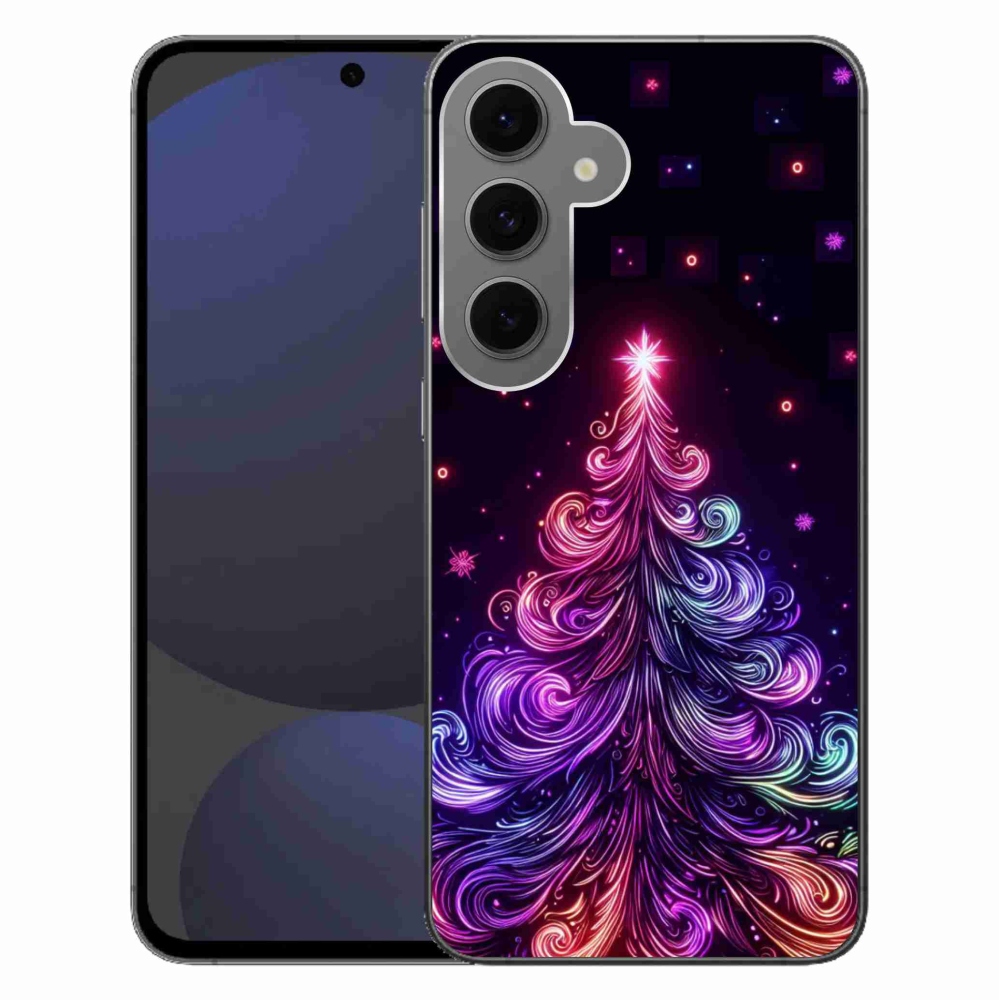 Gélový kryt mmCase na Samsung Galaxy S24 FE - neónový vianočný stromček 1