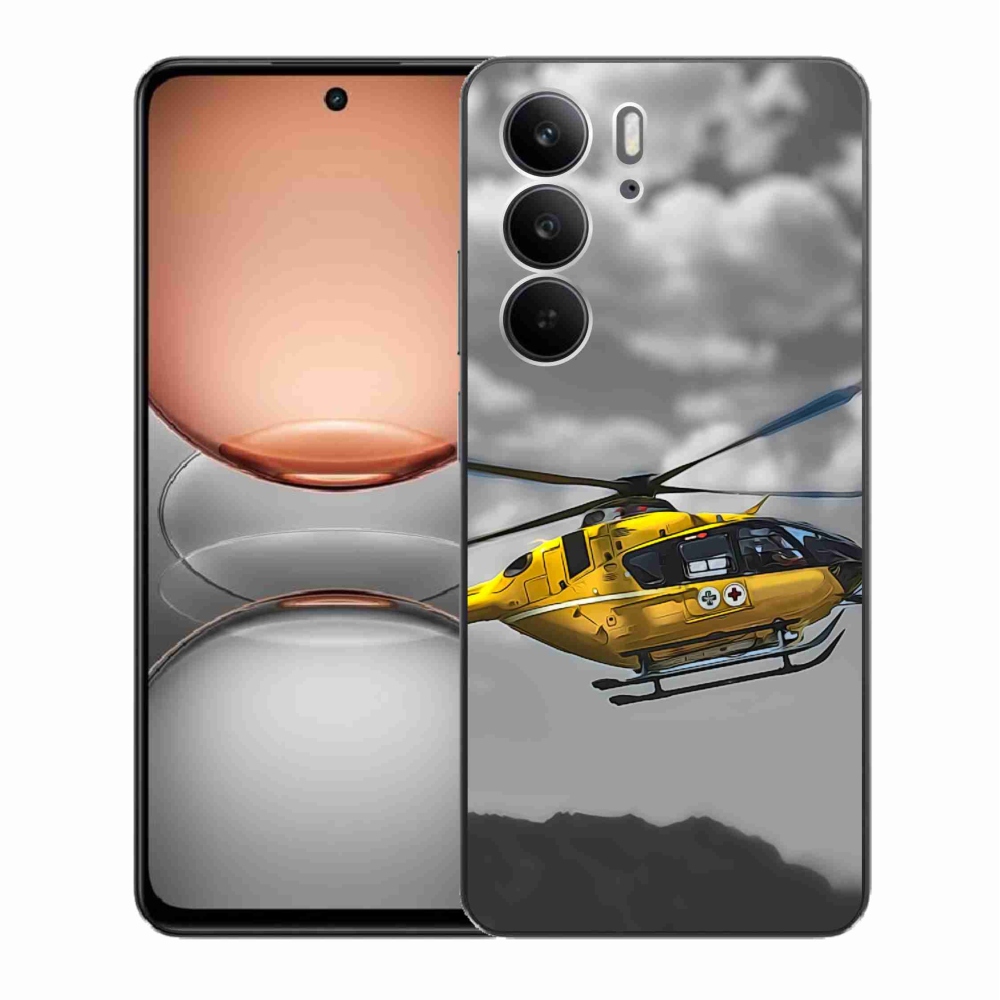 Gélový kryt mmCase na Realme C75 - žltá helikoptéra