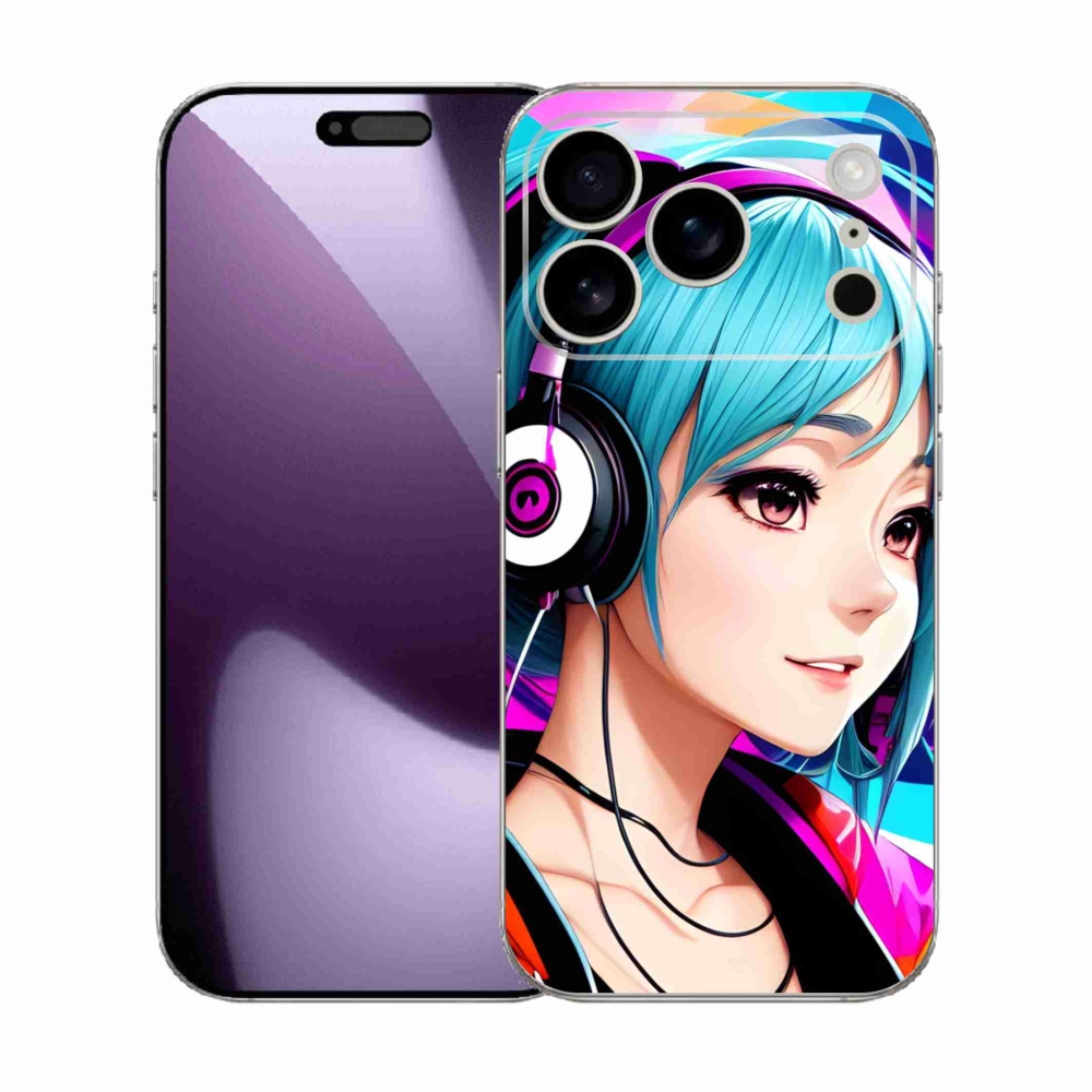 Gélový kryt mmCase na iPhone 17 Pro - dievča so slúchadlami