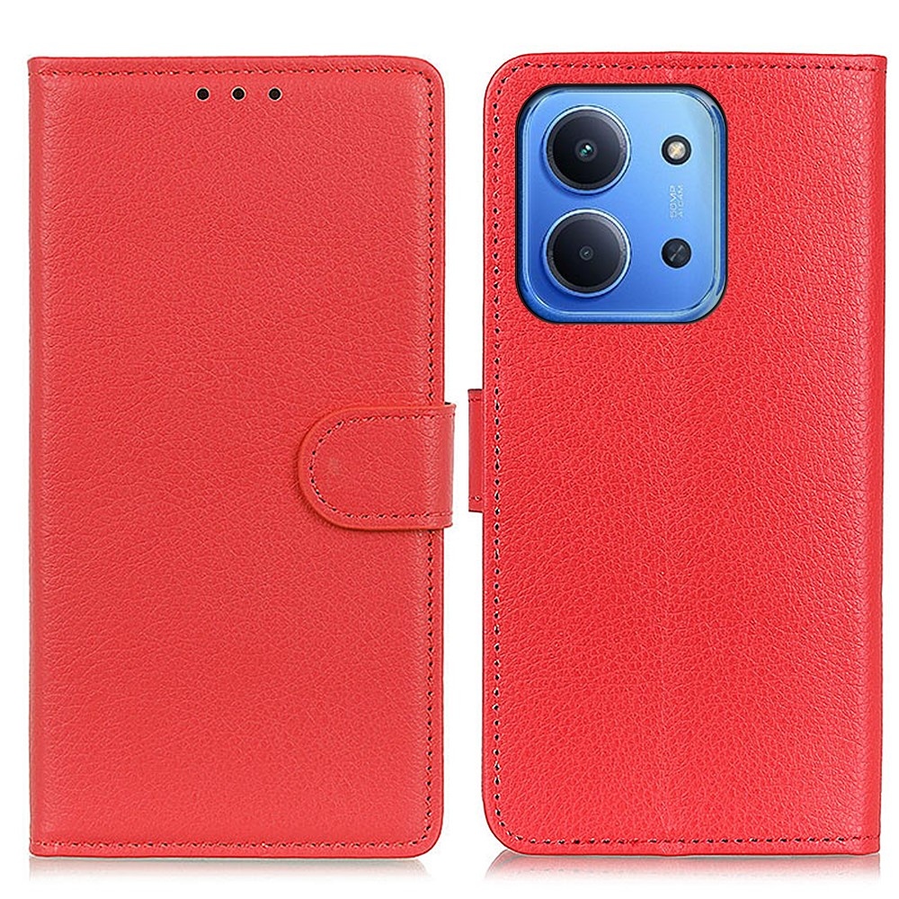 Litchie knižkové púzdro na Xiaomi Redmi 15C 4G/5G (173mm) - červené
