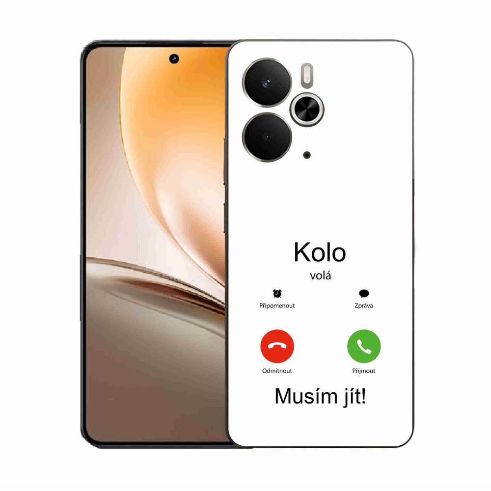 Gélový kryt mmCase na Realme 14 5G - kolo volá biele pozadie