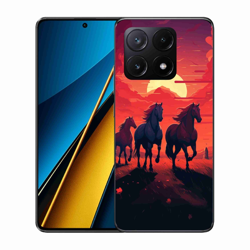 Gélový kryt mmCase na Xiaomi Poco X6 Pro 5G - kone a západ slnka