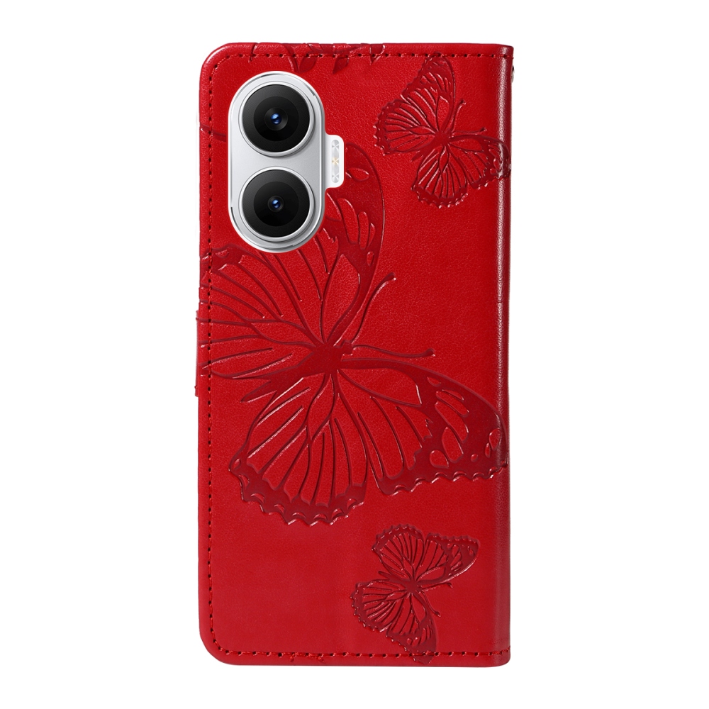 Big Butterfly knižkové puzdro na Xiaomi Poco F7 5G - červené