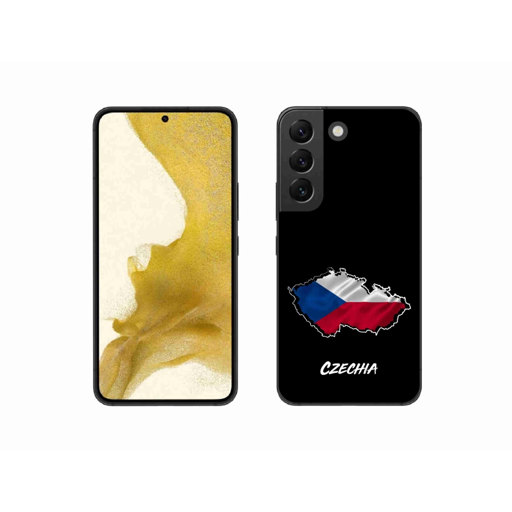 Gélový kryt mmCase na Samsung Galaxy S22 5G - Czechia čierne pozadie