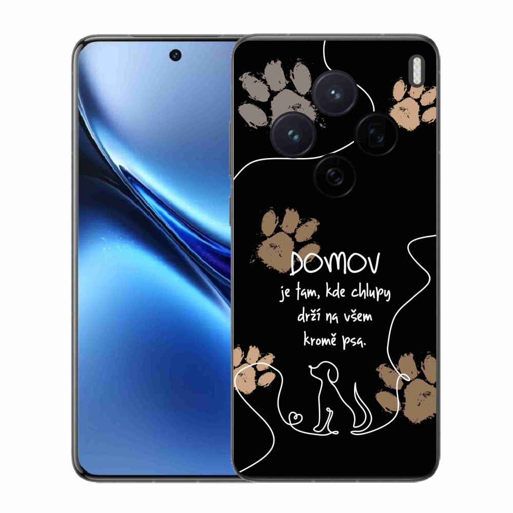 Gélový kryt mmCase na Vivo X200 5G - psí motív čierne pozadie