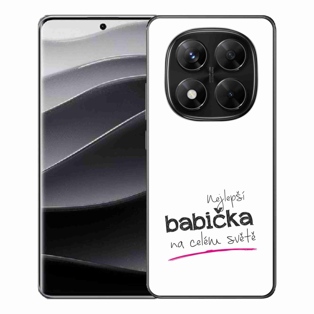 Gélový kryt mmCase na Xiaomi Redmi Note 14 Pro 5G/Poco X7 5G - najlepšia babička 4 biele pozadie