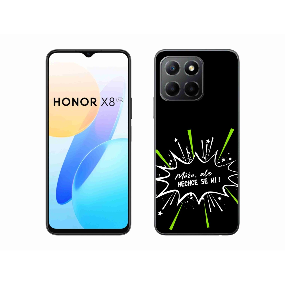 Gélový kryt mmCase na Honor X8 5G/Honor 70 Lite 5G - vtipný text 11 čierne pozadie
