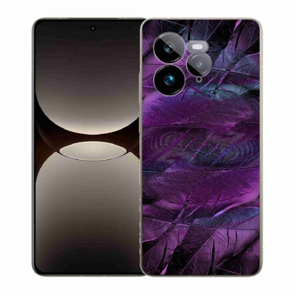 Gélový kryt mmCase na Realme GT 7 Pro 5G - fialové pierka