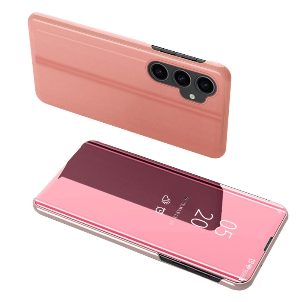 Clear zatvárací kryt s priehľadným predkom na Samsung Galaxy S23 FE - ružovozlatý