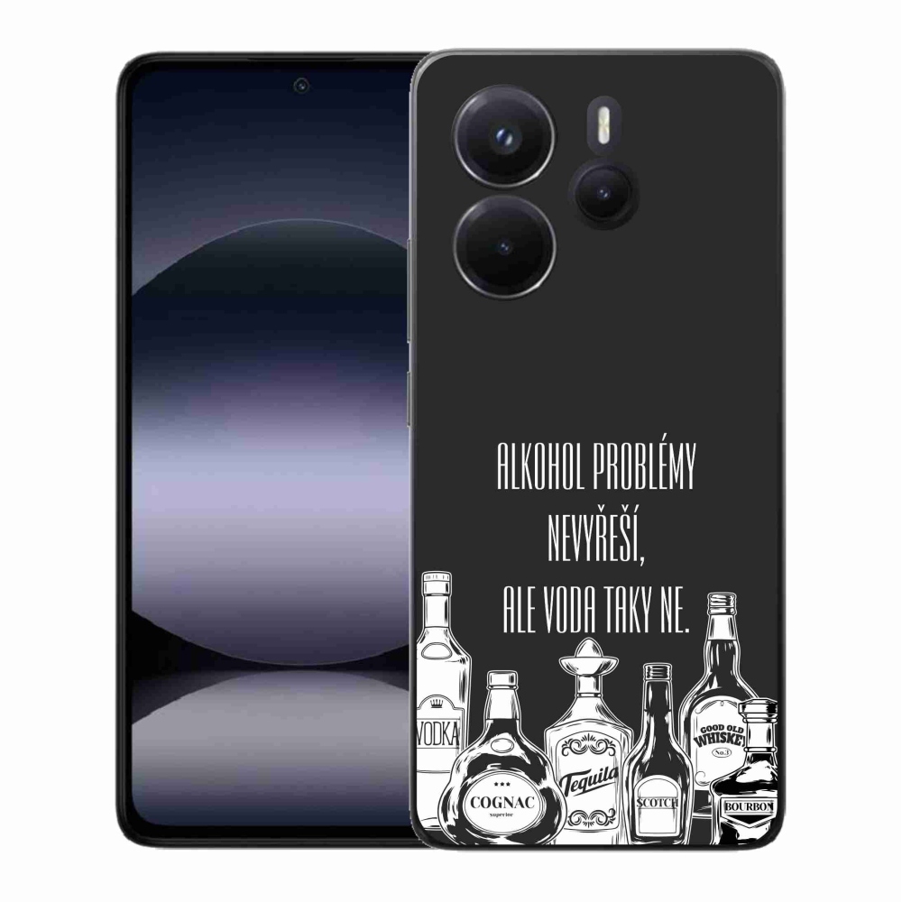 Gélový kryt mmCase na Xiaomi Redmi Note 14 - vtipný text čierne pozadie