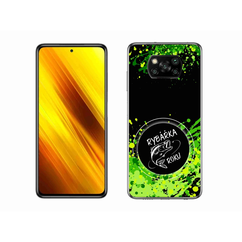 Gélový kryt mmCase na Xiaomi Poco X3 - rybárka roku čierne pozadie