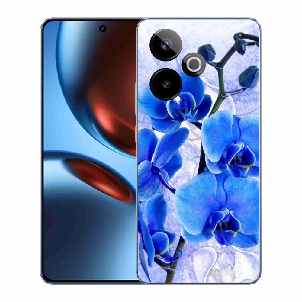 Gélový kryt mmCase na Realme GT 7 5G/GT 7T 5G - modré kvety