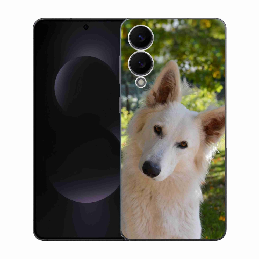 Gélový kryt mmCase na Samsung Galaxy S25 Edge - biely švajčiarsky ovčiak 1