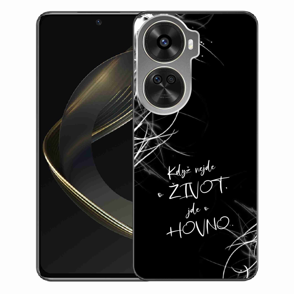 Gélový kryt mmCase na Huawei Nova 12 SE - vtipný text 16 čierne pozadie