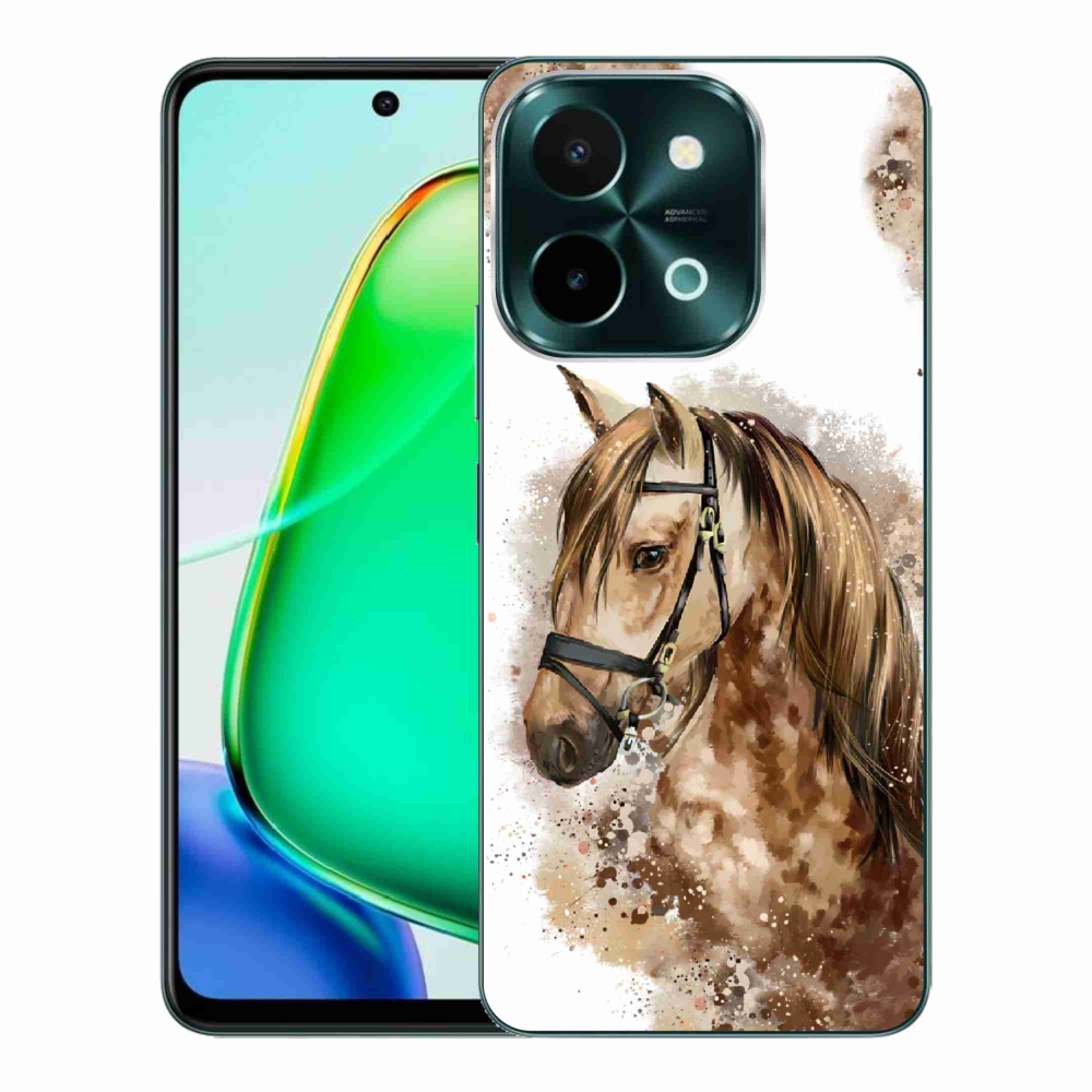 Gélový kryt mmCase na Vivo Y28 - hnedý kreslený kôň