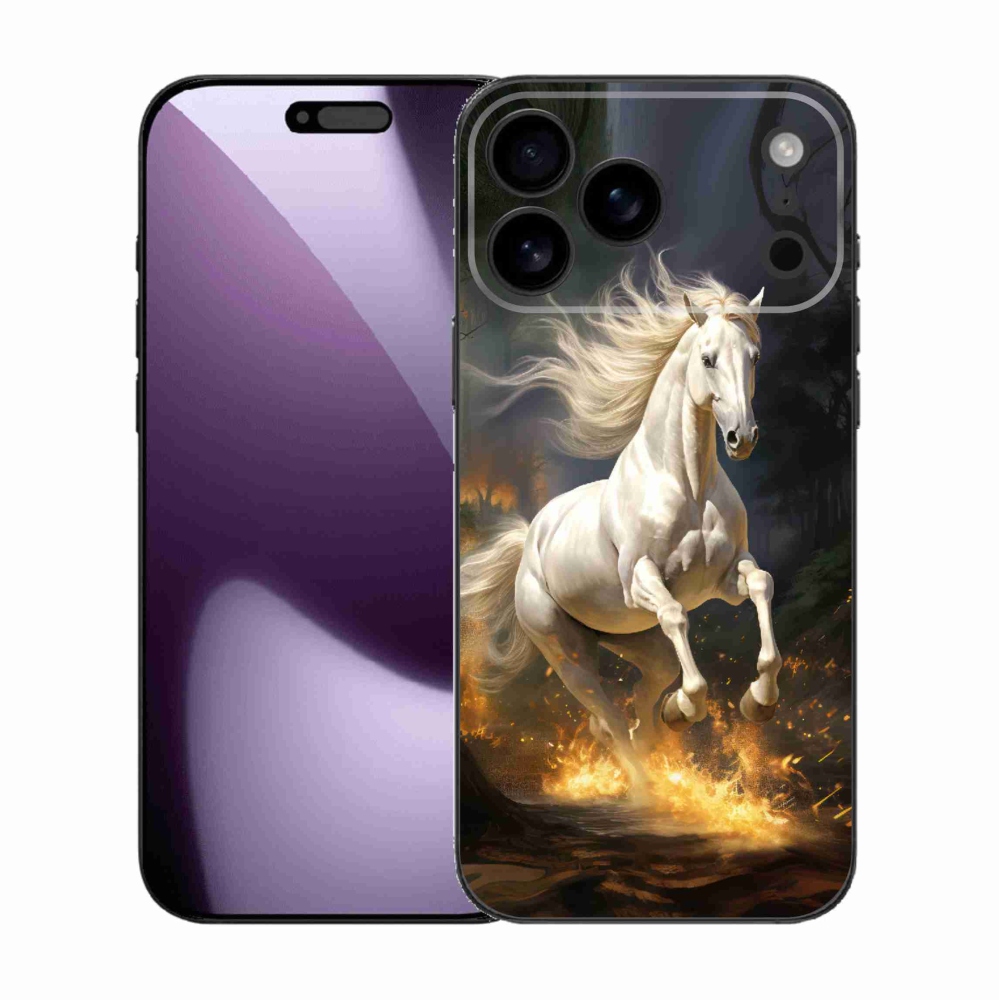 Gélový kryt mmCase na iPhone 17 Pro Max - biely kôň 2