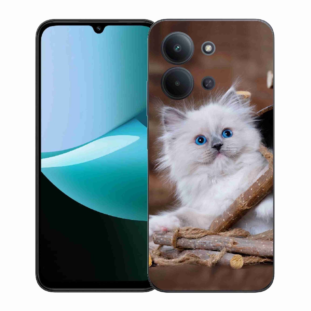 Gélový kryt mmCase na Xiaomi Redmi 15C 4G (171mm)/Poco C85 4G (171mm) - biele mačiatko