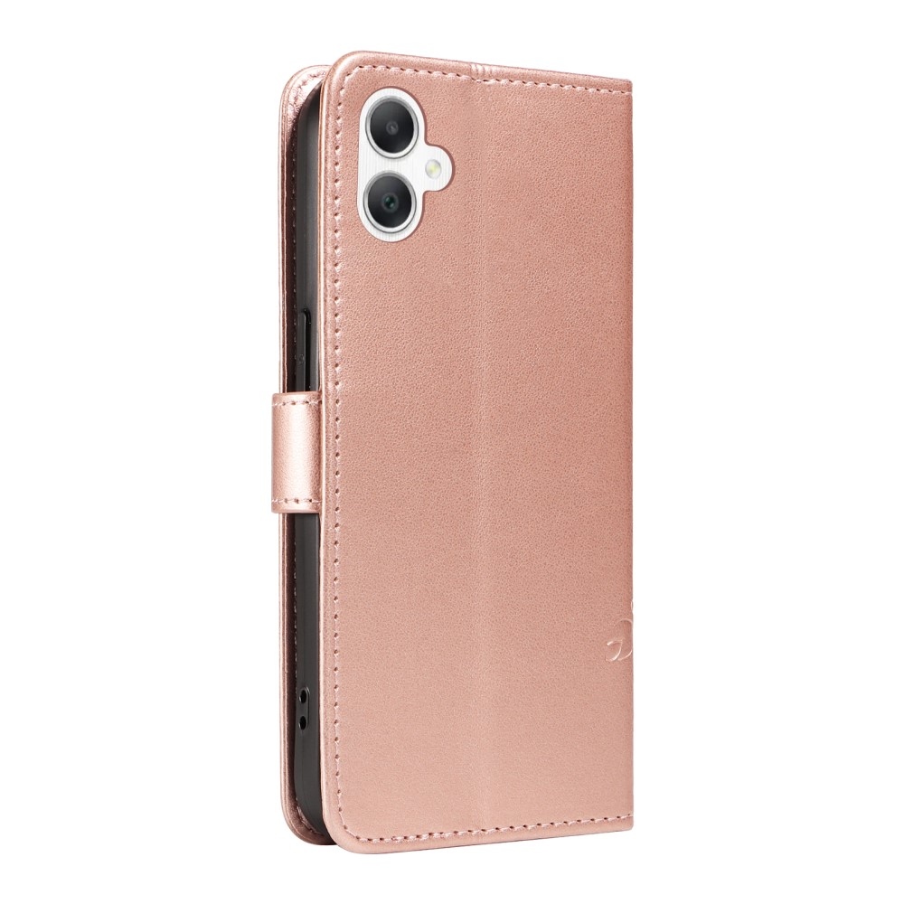 Flowery knižkové púzdro na Samsung Galaxy A06 4G - ružovozlaté