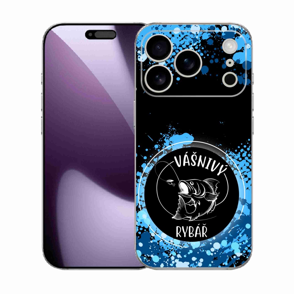 Gélový kryt mmCase na iPhone 17 Pro - vášnivý rybár čierne pozadie
