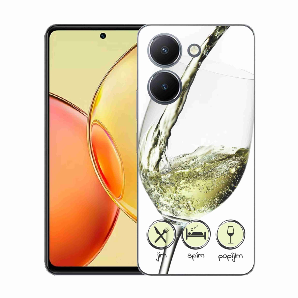 Gélový kryt mmCase na Vivo Y36 - pohár vína bielej