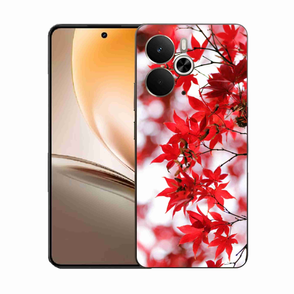 Gélový kryt mmCase na Realme 14 5G - červené listy