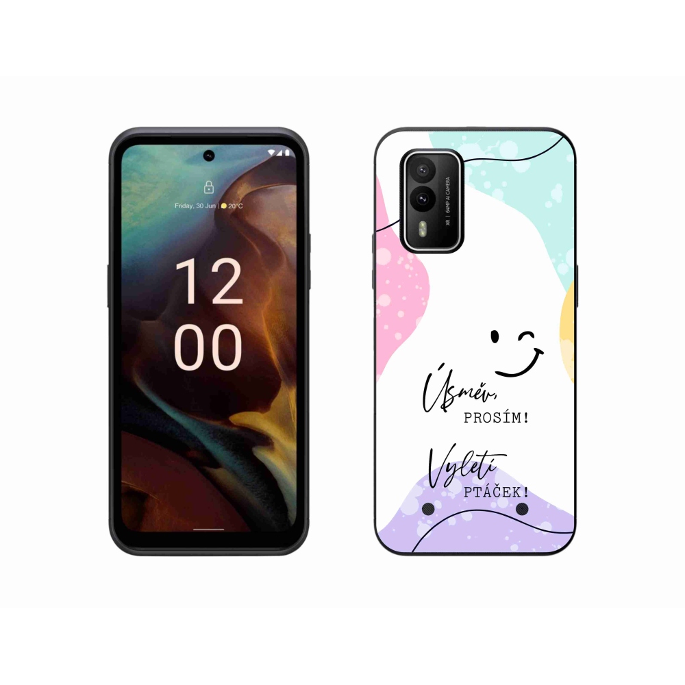 Gélový kryt mmCase na Nokia XR21 - vtipný text 4 biele pozadie