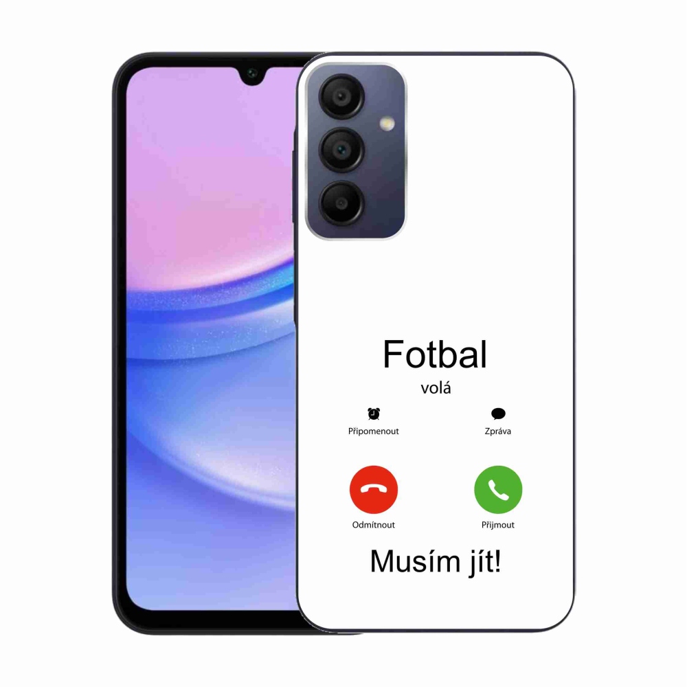 Gélový kryt mmCase na Samsung Galaxy A15 4G/5G - futbal volá biele pozadie