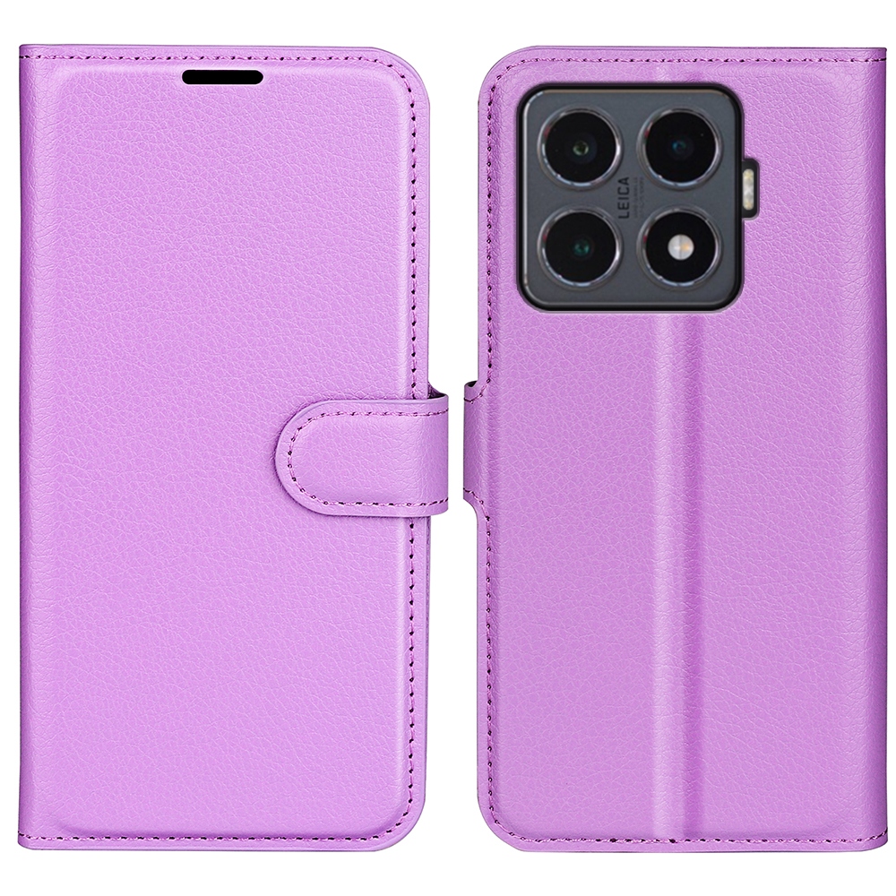 Litchi knižkové puzdro na Xiaomi 15T Pro - fialové