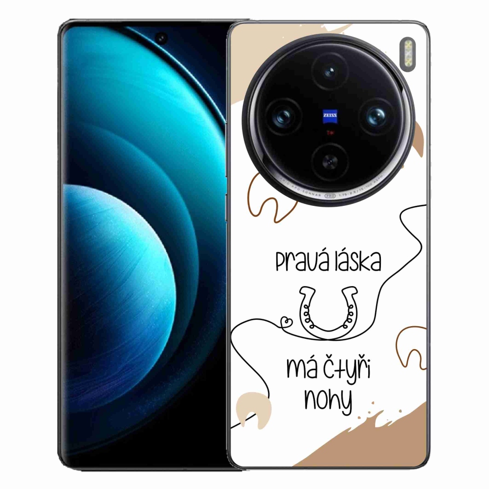 Gélový kryt mmCase na Vivo X100 Pro 5G - konský motív biele pozadie