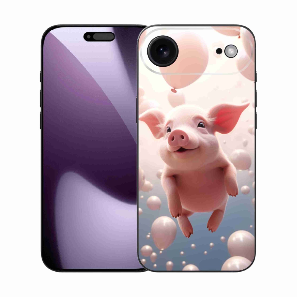 Gélový kryt mmCase na iPhone 17 Air - prasiatko s balónikmi