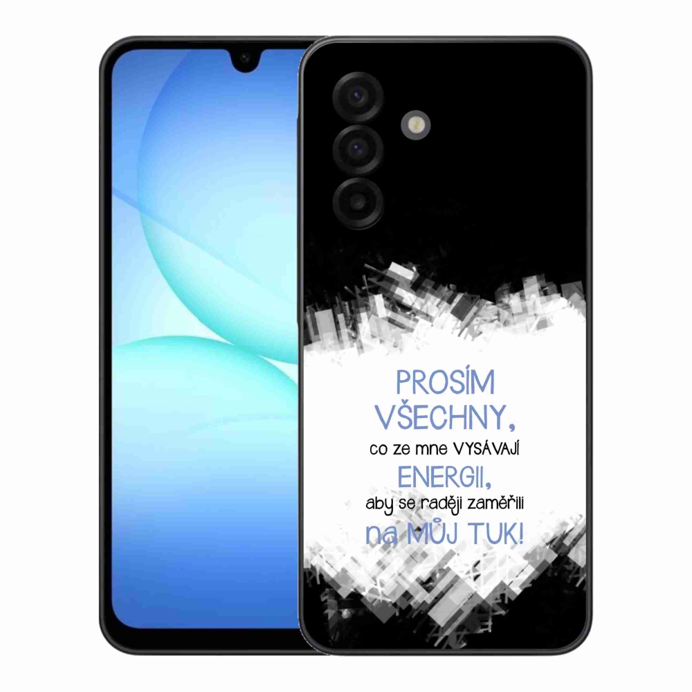 Gélový kryt mmCase na Samsung Galaxy A17 4G/5G - vtipný text 1 modrý