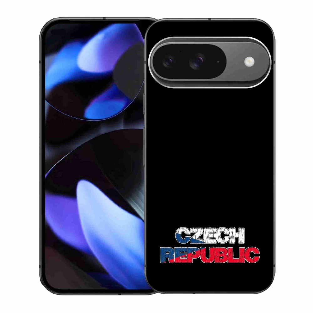 Gélový kryt mmCase na Google Pixel 9/9 Pro - Czech Republic čierne pozadie