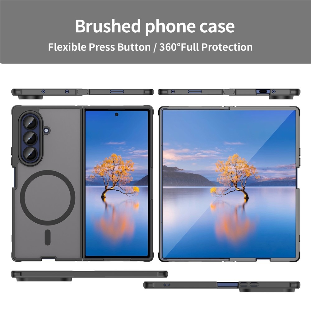 Case matný gélový obal s MagSafe na Samsung Galaxy Z Fold7 5G - čierny