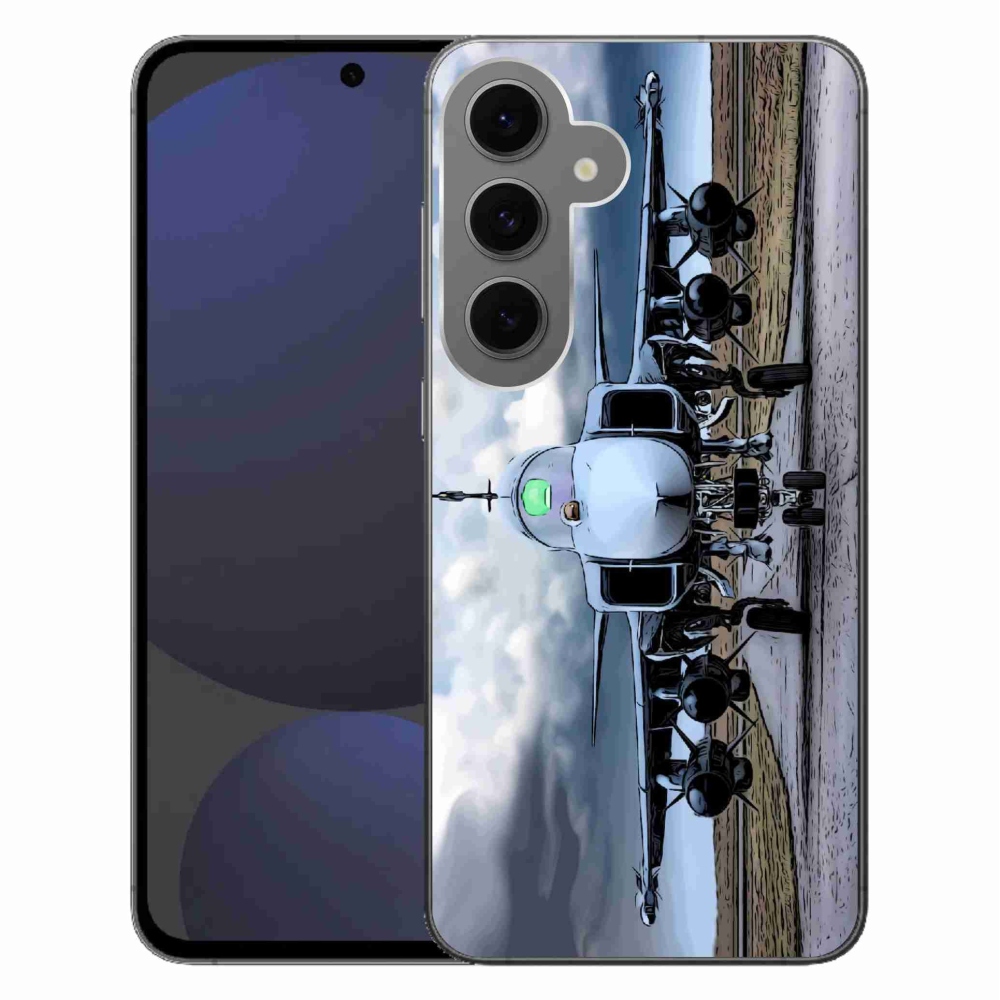 Gélový kryt mmCase na Samsung Galaxy S24 FE - vojenské lietadlo