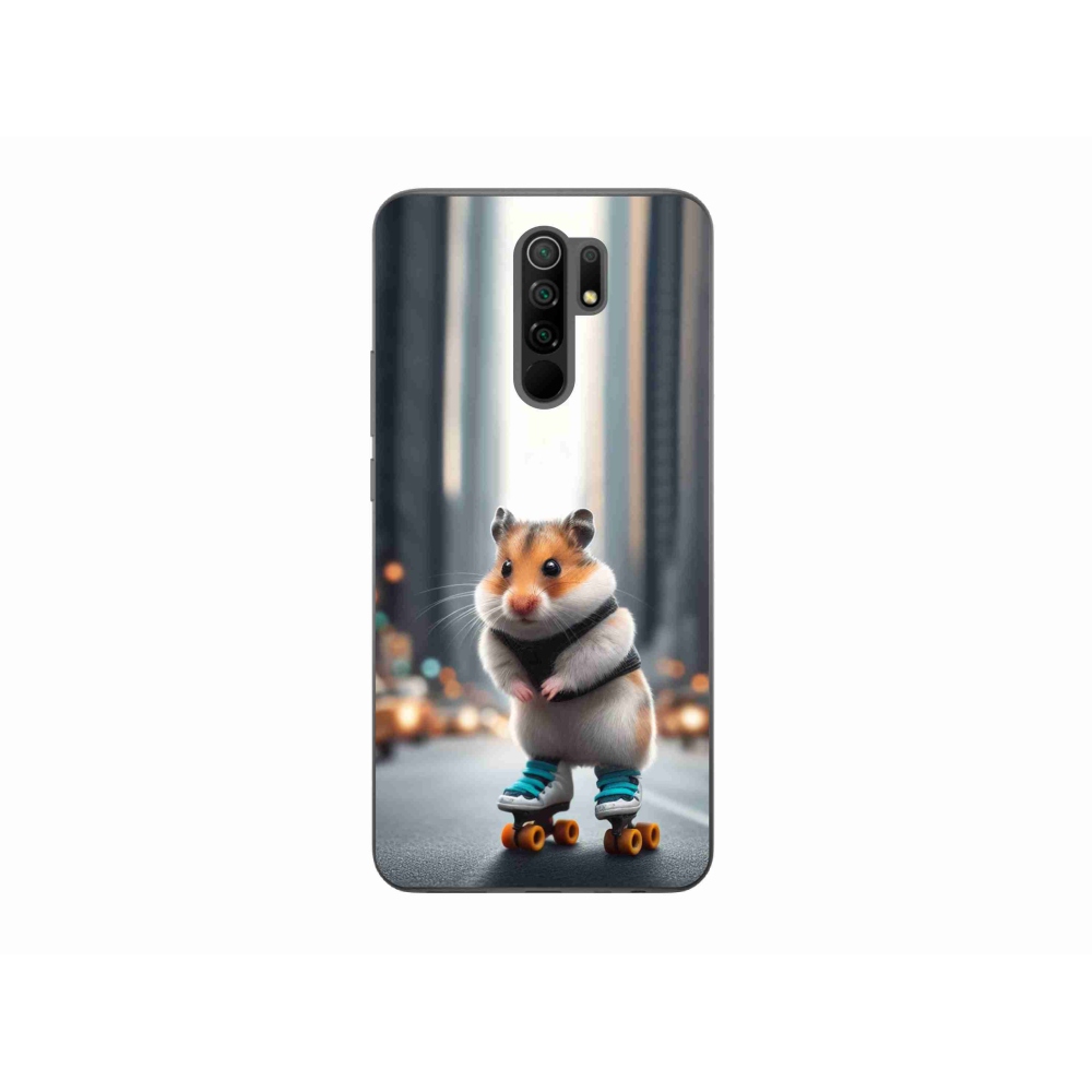 Gélový kryt mmCase na Xiaomi Redmi 9 - škrečok na korčuliach